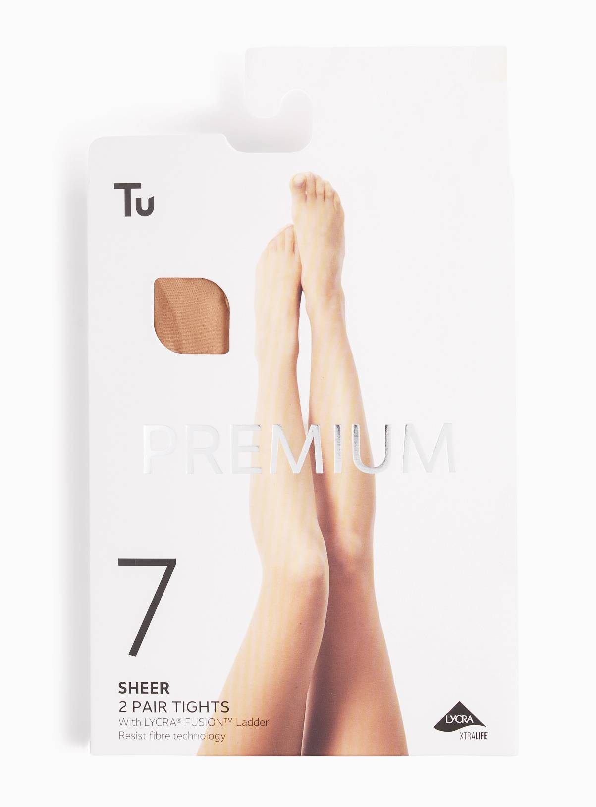 7 Denier Nude 1 Premium Sheer Tights 2 Pack M - Image 1